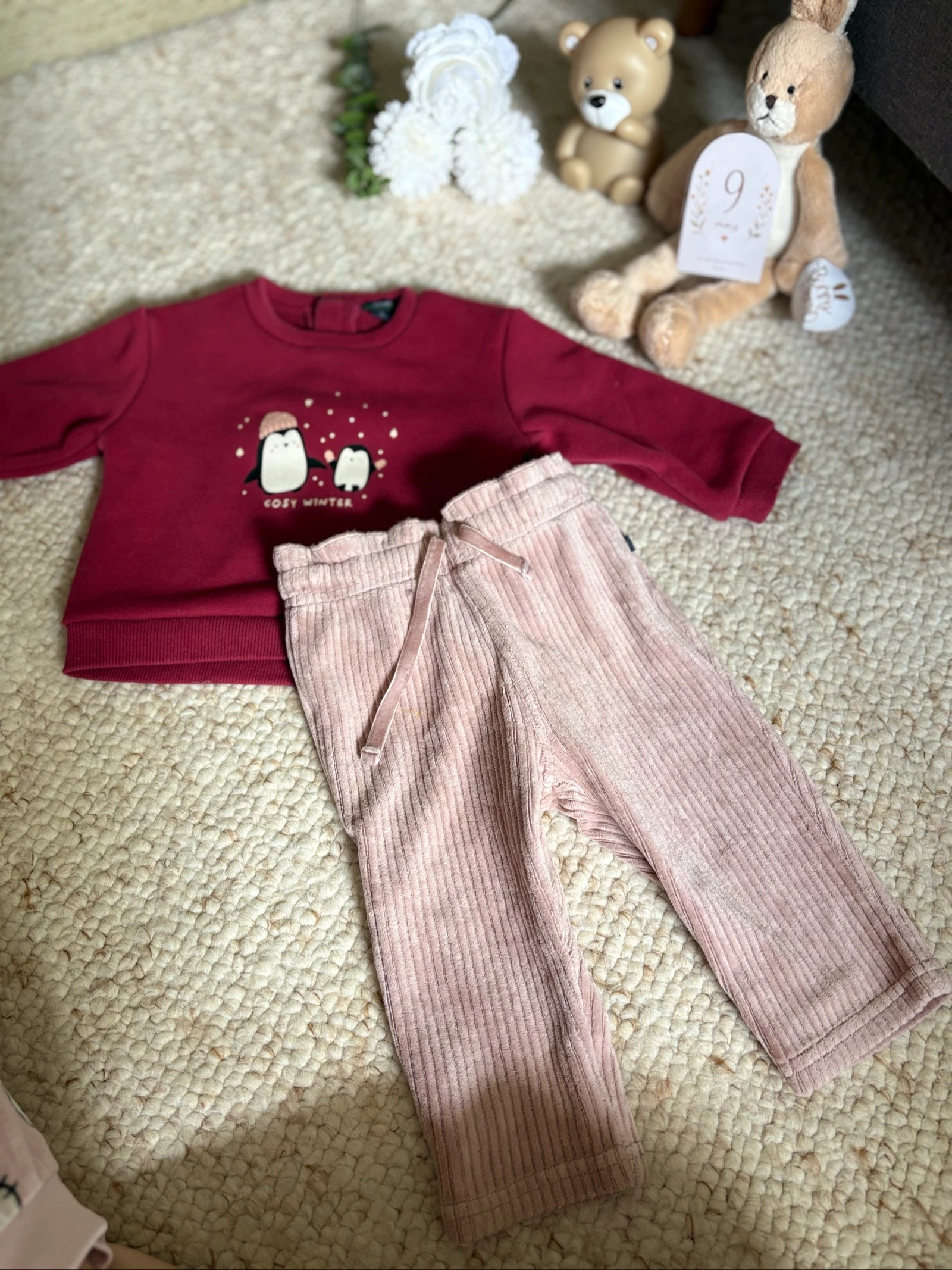 🎀 Ensemble chaud fille – Taille 9 mois